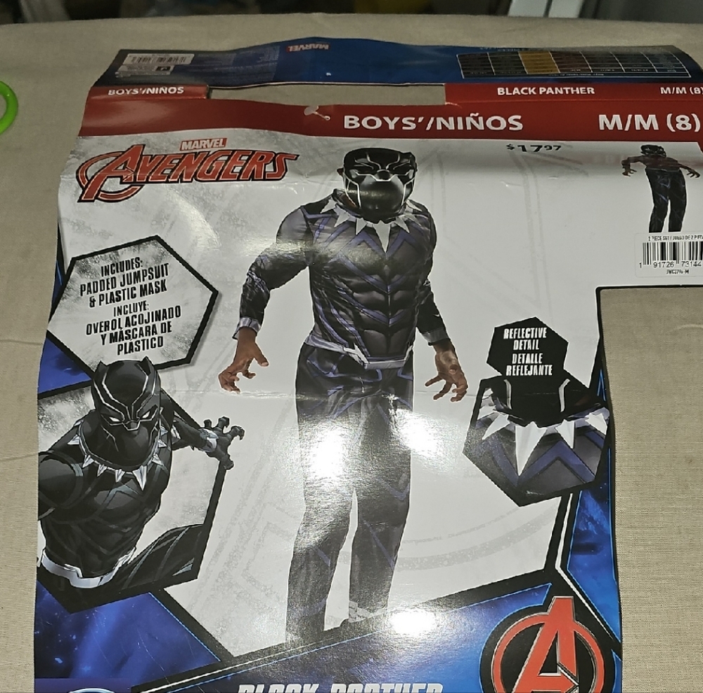 Marvel Black Panther Kids Costume - Black and Silver